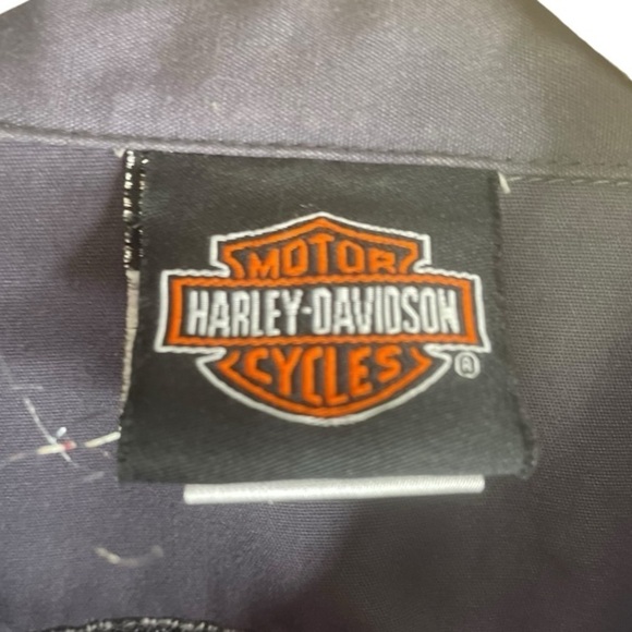 Harley-Davidson Men’s Screamin-Eagle Performance Parts Flame Button Shirt - Picture 3 of 4